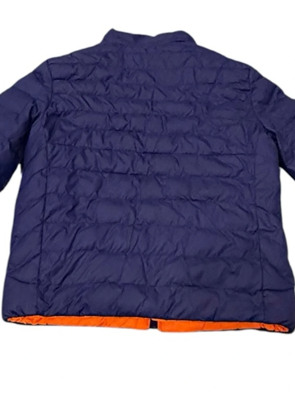 Boys Polo Ralph Lauren Reversible Puffer Jacket Navy Orange Yellow Pony Size 7